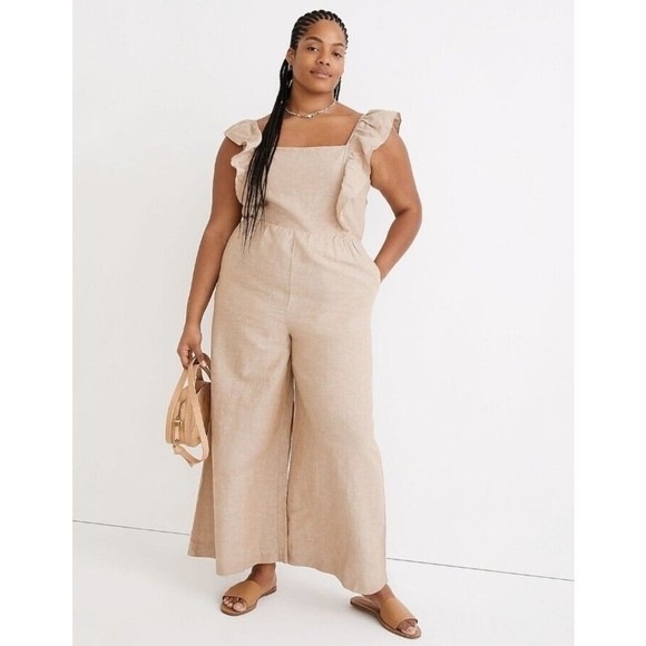 Madewell Pants - MADEWELL Linen Blend Tie Back Jumpsuit